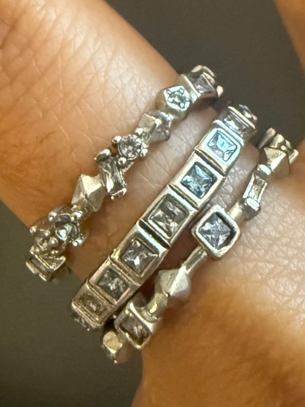 Karis Silver Stackable Ring Set in Lilac Mix - 5